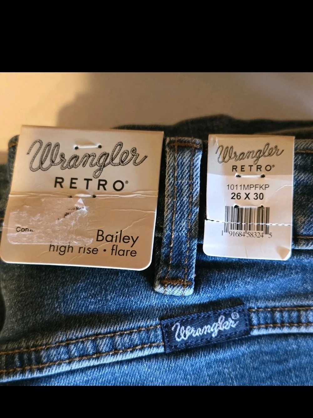 Wrangler Retro Bailey High-Rise Flare Jeans in Dark Blue Denim 26×30
